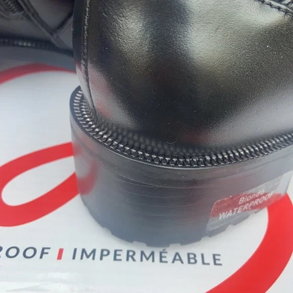 ☔️ New Blondo Black Leather Combat Booties WATERPROOF ☔️ - Picture 14 of 16